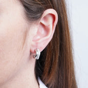 Orecchini in Argento 925 semi cerchio ondulato