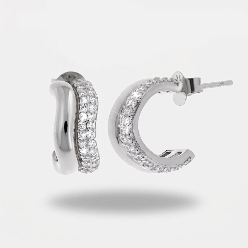 Orecchini in Argento 925 semi cerchio ondulato Collezione Hanoi - BYSIMON gioielli