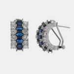 Orecchini in Argento 925 semicerchio con zirconi blu Collezione Hanoi - BYSIMON gioielli
