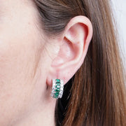 Orecchini in Argento 925 semicerchio con zirconi verdi