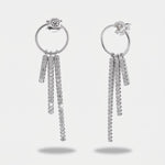 Orecchini in Argento 925 cerchio con zirconi pendenti Collezione Hanoi - BYSIMON gioielli