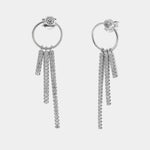 Orecchini in Argento 925 cerchio con zirconi pendenti Collezione Hanoi - BYSIMON gioielli