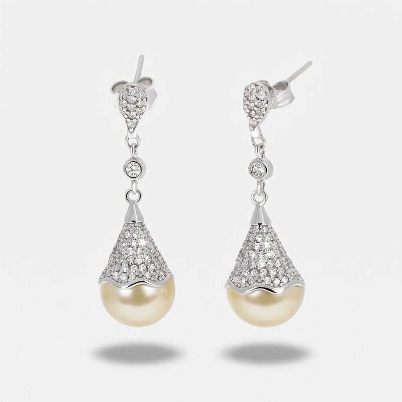 Orecchini in Argento 925 perle con zirconi Collezione Hanoi - BYSIMON gioielli
