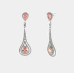 Orecchini in Argento 925 goccia zirconata rosa Collezione Hanoi - BYSIMON gioielli