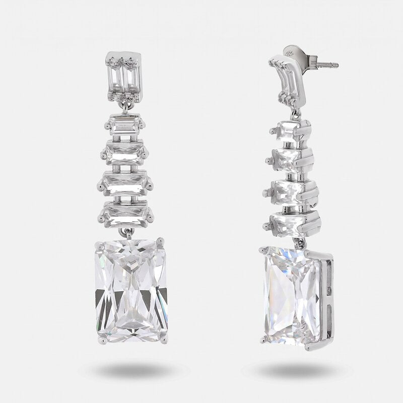 Orecchini in Argento 925 rettangoli pendenti Collezione Hanoi - BYSIMON gioielli