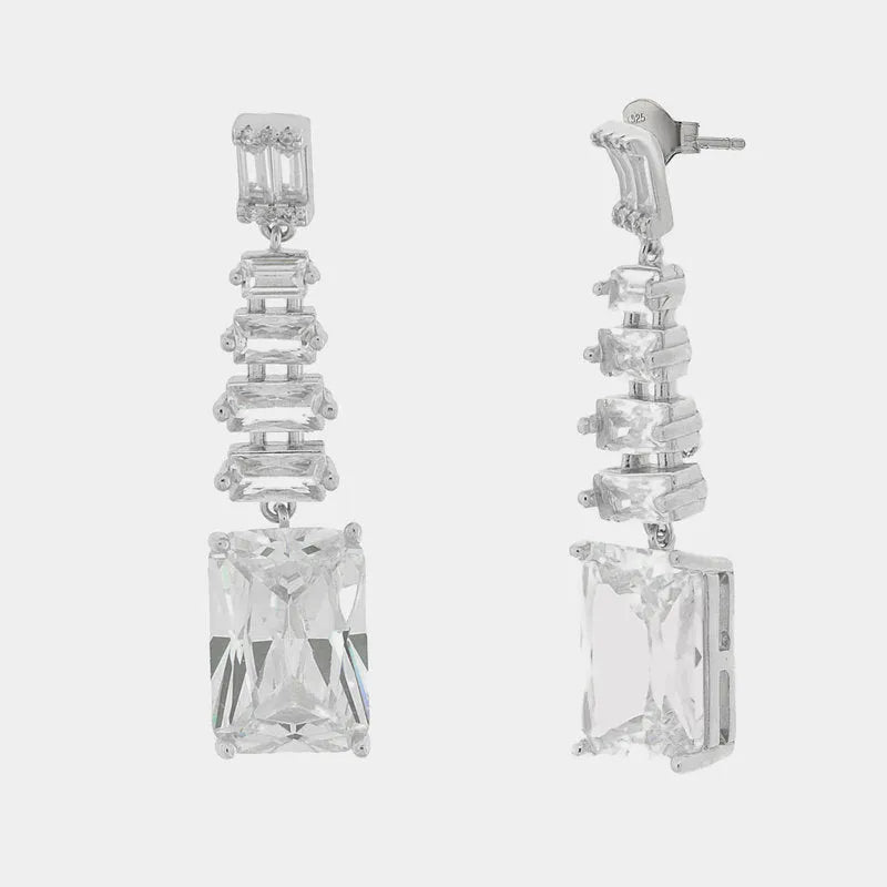 Orecchini in Argento 925 rettangoli pendenti Collezione Hanoi - BYSIMON gioielli