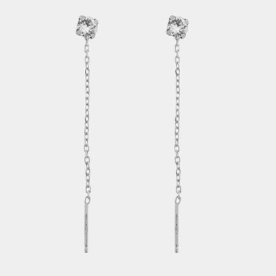 Orecchini argento 925 saliscendi con punto luce - BYSIMON gioielli