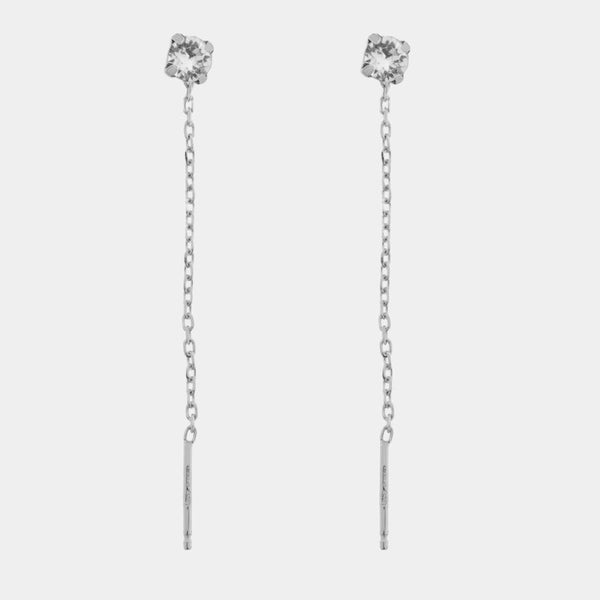 Orecchini argento 925 saliscendi con punto luce - BYSIMON gioielli