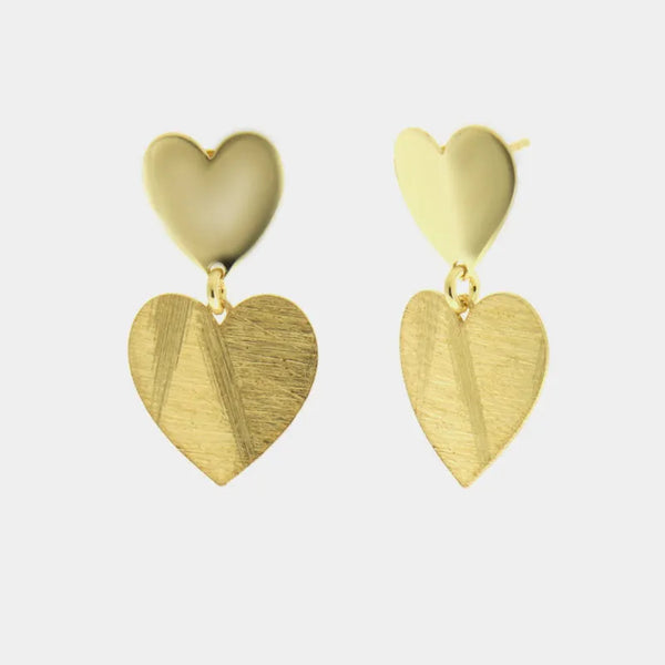 Orecchini in Argento 925 cuori satinati e lisci