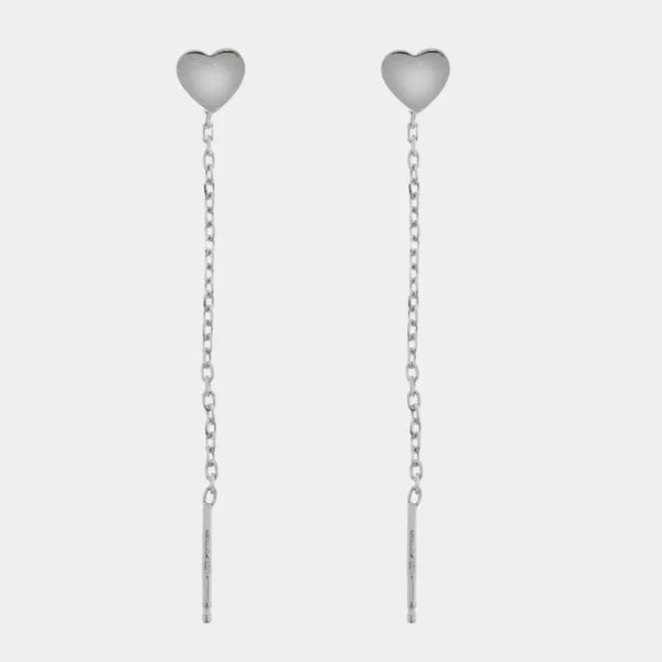 Orecchini argento 925 saliscendi con cuore - BYSIMON gioielli