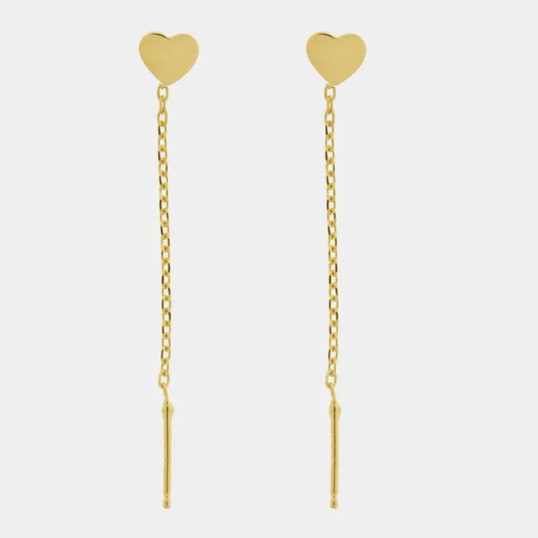 Orecchini argento 925 saliscendi con cuore - BYSIMON gioielli
