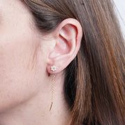 Orecchini in Argento 925 saliscendi con fiore