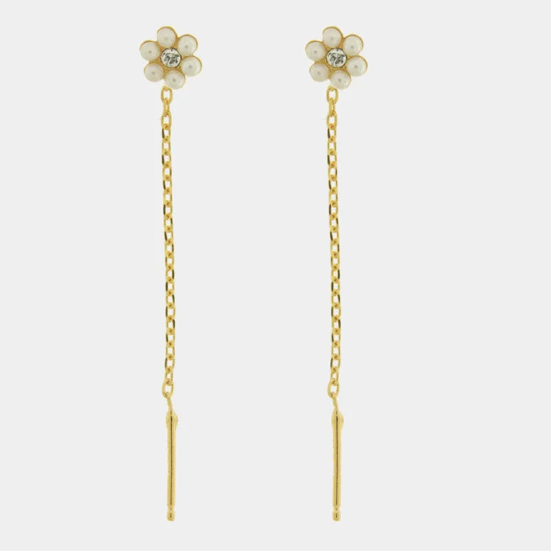 Orecchini in Argento 925 saliscendi con fiore