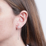 925 Silver Earrings with Flower