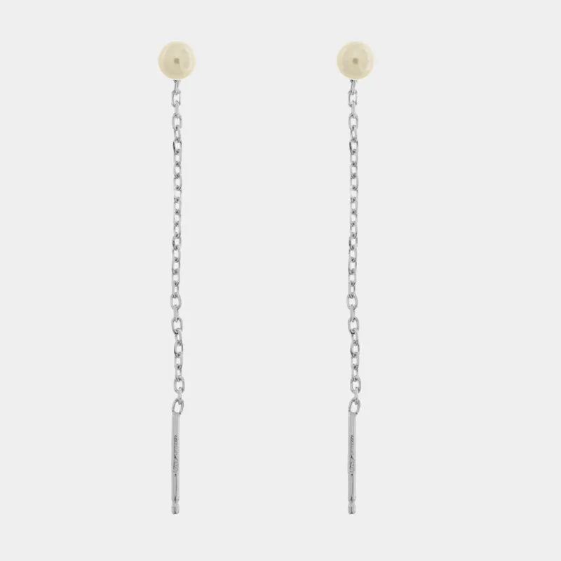 Orecchini in Argento 925 saliscendi con perla piccola