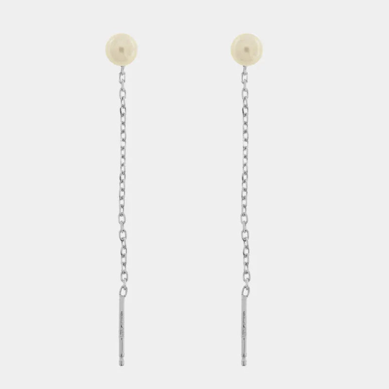 Orecchini in Argento 925 saliscendi con perla media