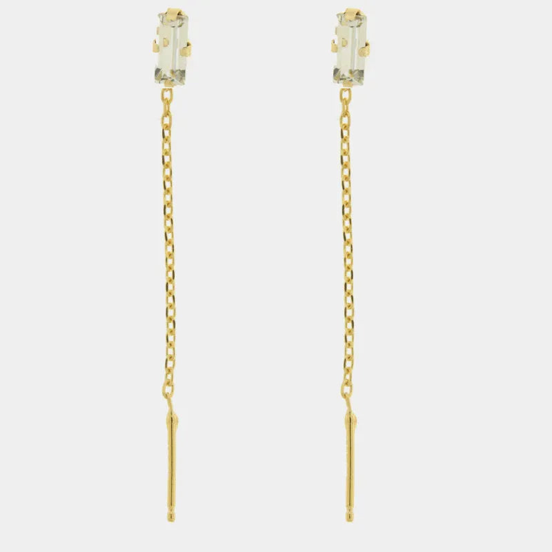 Sterling Silver 925 drop earrings with rectangle