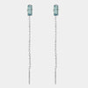 Orecchini in Argento 925 saliscendi con rettangolo azzurro