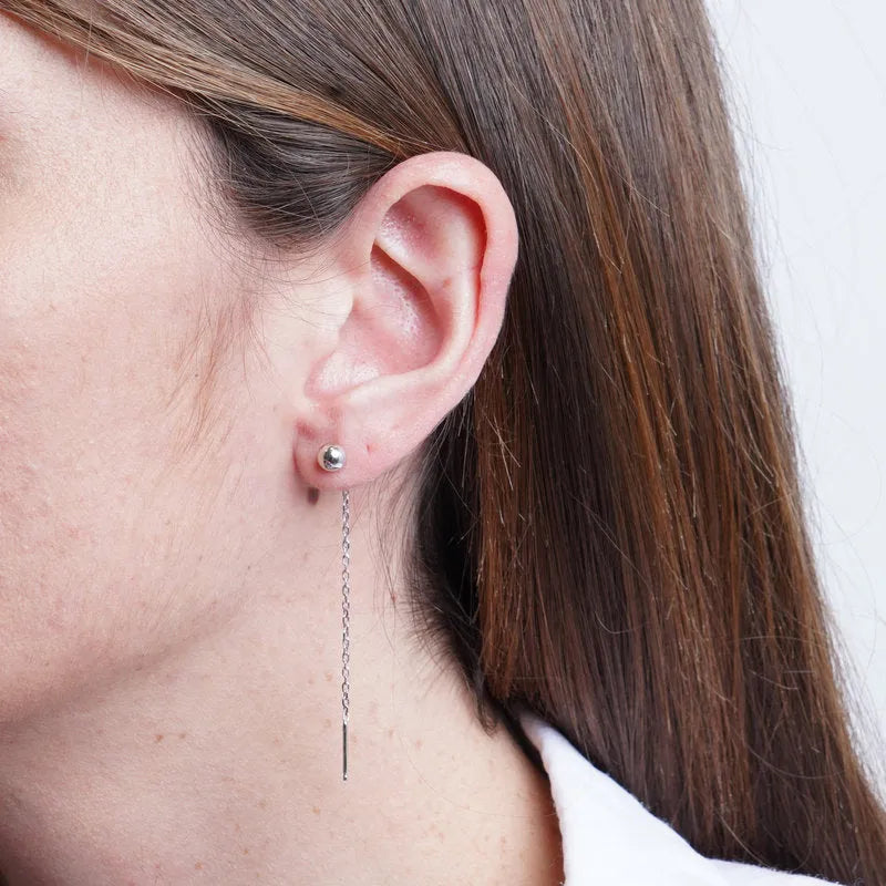 Orecchini in Argento 925 saliscendi con sfera