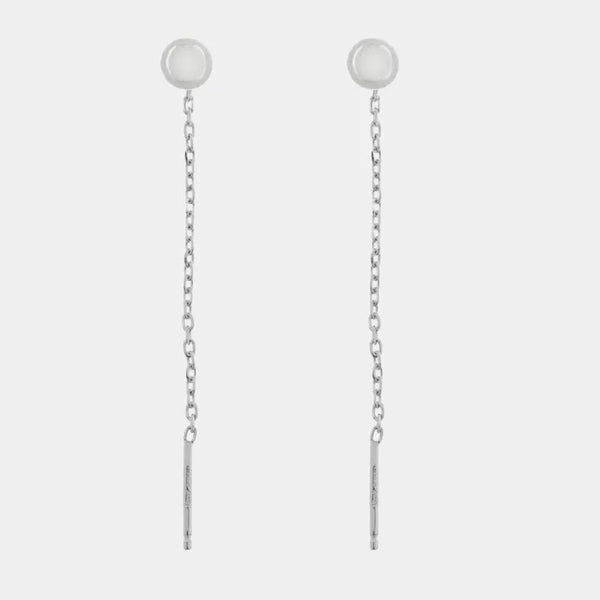 Orecchini argento 925 saliscendi con sfera - BYSIMON gioielli