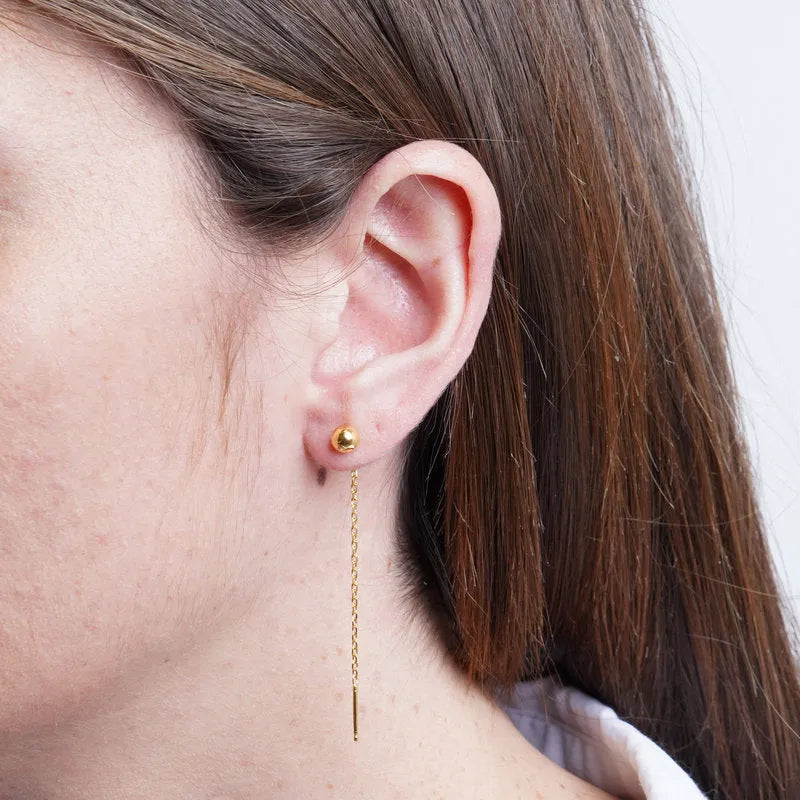 925 Sterling Silver drop earrings with sphere