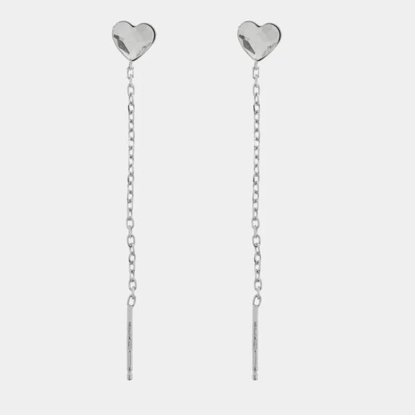 Orecchini argento 925 saliscendi con cuore - BYSIMON gioielli