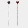 Orecchini in Argento 925 saliscendi con cuore