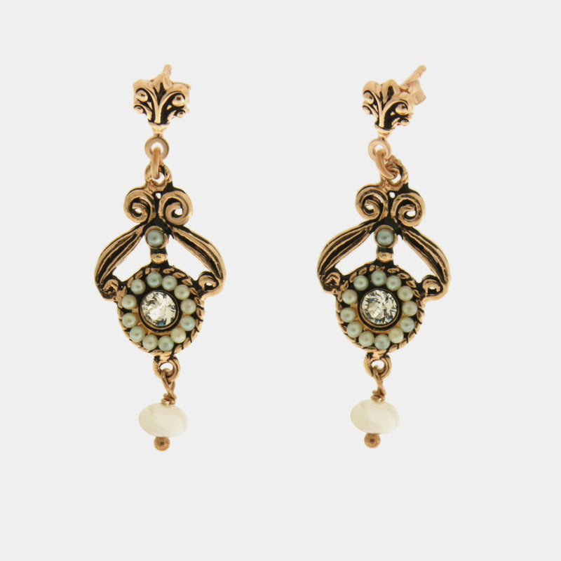 Orecchini in Argento 925 in stile antico con perle Collezione Novecento - BYSIMON gioielli