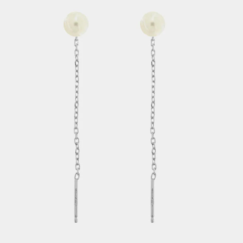 Sterling Silver 925 drop earrings with large pearl