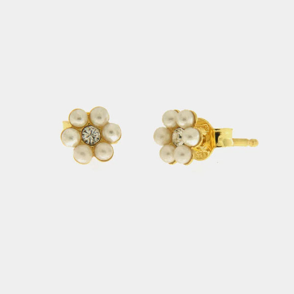 Orecchini in Argento 925 fiore con perle BYSIMON - gioiello BySimon