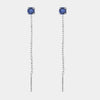 Orecchini in Argento 925 saliscendi con punto luce blu