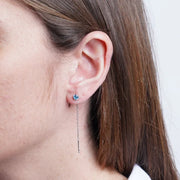 Sterling Silver 925 drop earrings with blue crystals