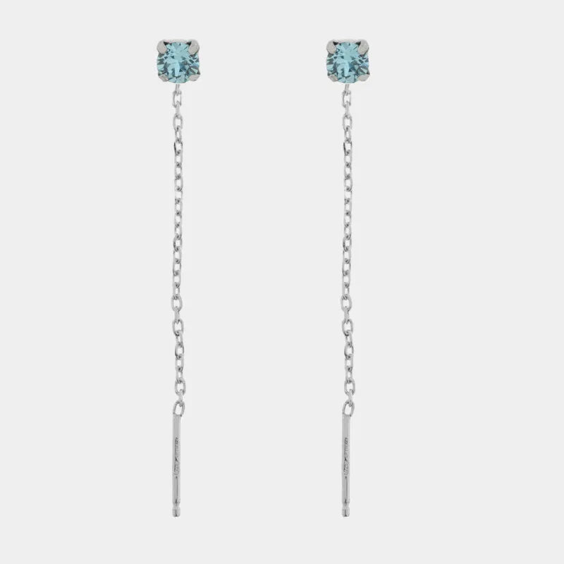 Sterling Silver 925 drop earrings with blue crystals