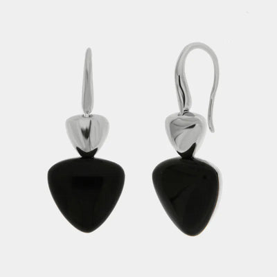 Orecchini argento 925 triangolo smaltato nero - BYSIMON gioielli