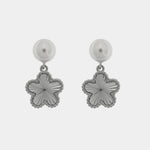 Orecchini argento 925 fiore con perla - BYSIMON gioielli