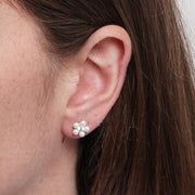 Orecchini in Argento 925 fiore con perle