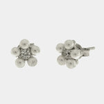 Orecchini in Argento 925 fiore con perle - BYSIMON gioielli