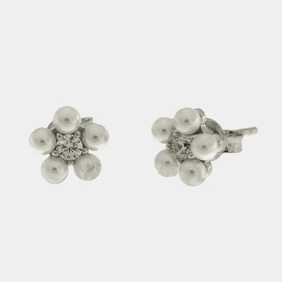 Orecchini in Argento 925 fiore con perle - BYSIMON gioielli