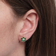 Orecchini in Argento 925 fiore verde