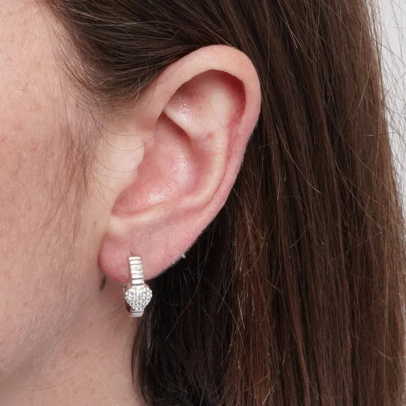 Orecchini in Argento 925 semicerchio con cuore