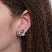 Orecchini in Argento 925 tris di fiori con punto luce