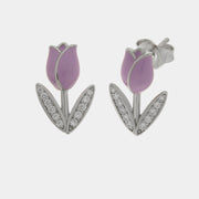 Orecchini in Argento 925 tulipano viola