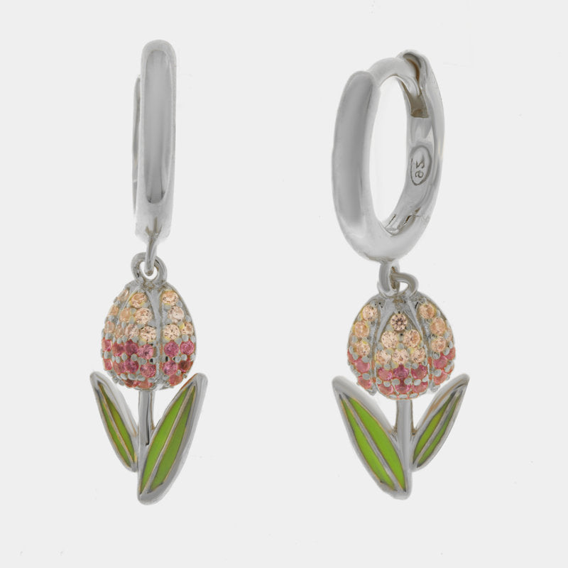 Orecchini in Argento 925 tulipano colorato