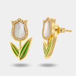 Orecchini argento 925 tulipano in madreperla - BYSIMON gioielli
