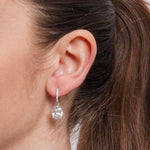 Orecchini in Argento 925 cerchietto con zircone pendente - BYSIMON gioielli