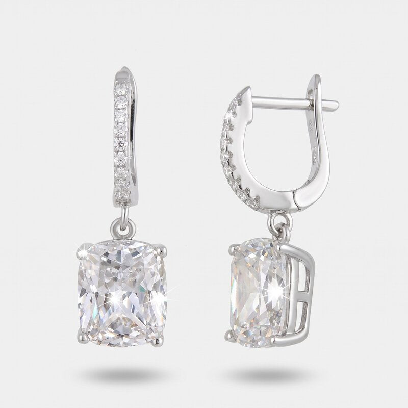 Orecchini in Argento 925 cerchietto con zircone pendente - BYSIMON gioielli