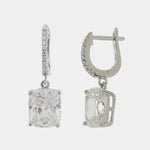 Orecchini in Argento 925 cerchietto con zircone pendente - BYSIMON gioielli