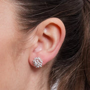 Orecchini in Argento 925 fiore a lobo zirconato