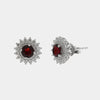 Orecchini in Argento 925 a lobo zirconato con punto luce rosso