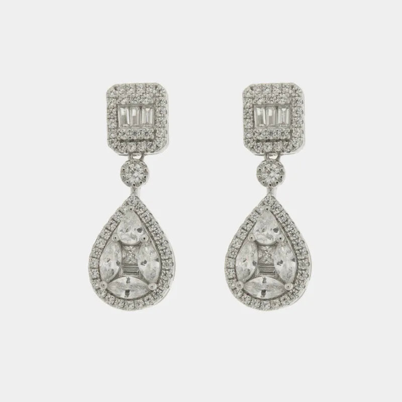 Orecchini in Argento 925 quadrato con goccia pendente